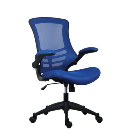 Marlos Mesh Back Operator Chair with Mesh Back & Folding Arms- Blue