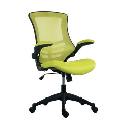 Marlos Mesh Back Operator Chair with Mesh Back & Folding Arms- Green