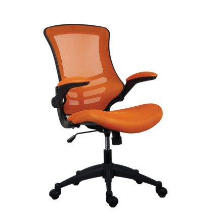 Marlos Mesh Back Operator Chair with Mesh Back & Folding Arms- Orange