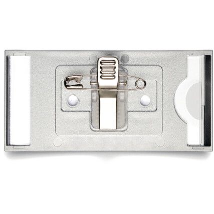 Classic Name Badge Combi Clip Silver Pack of 10 854323