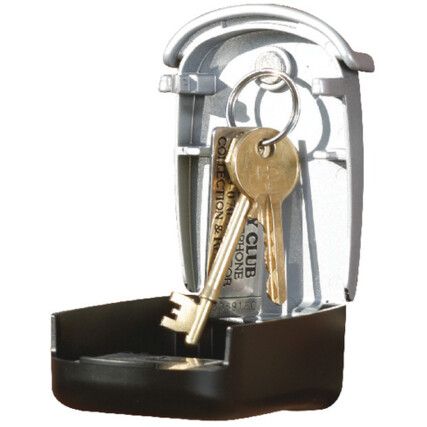 Key Safe, 1 Key Capacity, Black/Silver, Cast Alloy, 100 x 65 x 35mm