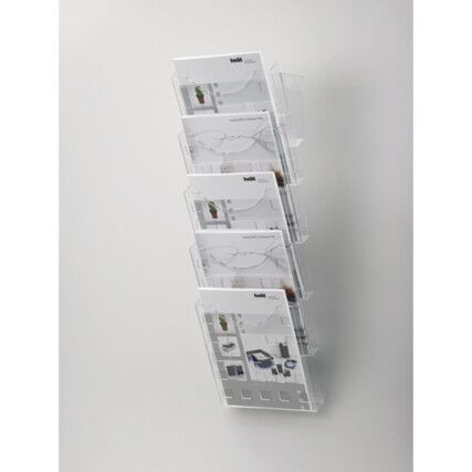 H61031 HELIT WALL LITERATURE DISPLAY A4 5-POCKETS