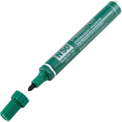 N50, Permanent Marker, Green, Medium, Bullet Tip, Single
