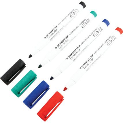 341 Lumocolor, Whiteboard Marker, Assorted, Medium, Non-Permanent, Bullet Tip, 4 Pack