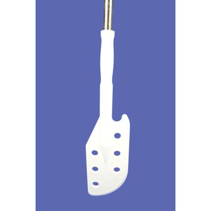White Paddle with Stainless Steel Pole & 2 PP Grips
