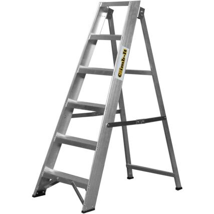 6 x Treads, Aluminium Step Ladder, 1.26m