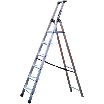 6 x Treads, Aluminium Platform Step Ladder, 2.12m