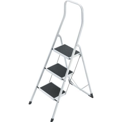 P/H 0.73m, Steel Folding Step Ladder, White;Black