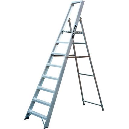 8 x Treads, Aluminium Industrial Step Ladder, 2.34m