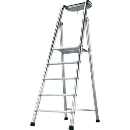 5 x Treads, Aluminium Industrial Step Ladder, 1.2m