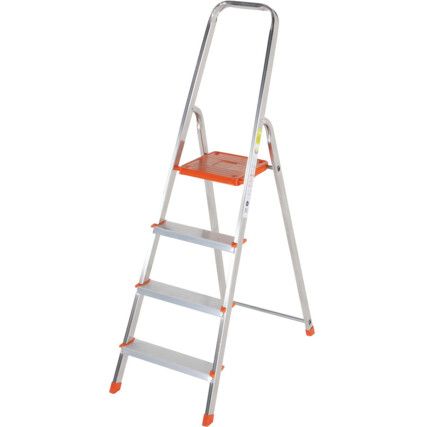P/H 0.84m, Aluminium Folding Step Ladder, Silver