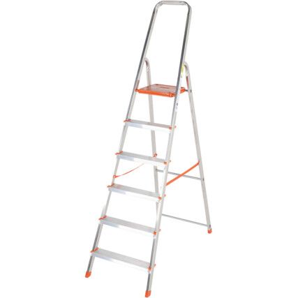 P/H 1.28m, Aluminium Folding Step Ladder, Silver