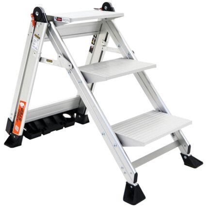 3 x Treads, Aluminium Step Ladder, 1.07m