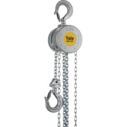 YALEMINI 360, Manual Chain Hoist, 500kg Rated Load, 6m Lift, 4mm Chain