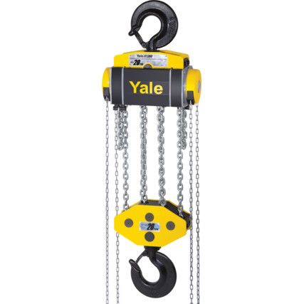 YALELIFT 360, Manual Chain Hoist, 20 ton Rated Load, 3m Lift, 10mm Chain