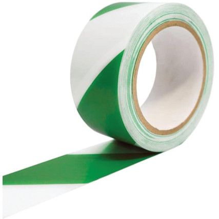 Adhesive Barrier Tape, PVC, Green/White, 50mm x 33m
