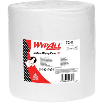 7241 WYPALL L10 SURFACE WIPER 1-PLY 38x32.5cm (ROLL-1000 SHEET) 