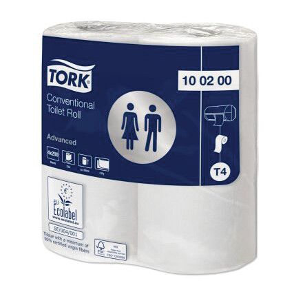 CONVENTIONAL TOILET ROLLS  2 PLY 200 SHEETS 36 ROLLS (9X4)