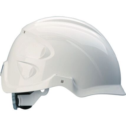 Nexus Core™, Safety Helmet, White, ABS, Vented, Micro Peak, Includes Side Slots