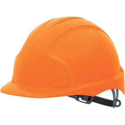 EVO®2, Safety Helmet, Orange, HDPE, Not Vented, Standard Peak, Includes Side Slots