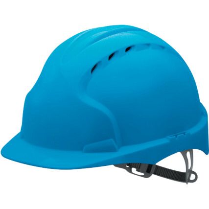 EVO®3, Safety Helmet, Blue, HDPE, Vented, Standard Peak, Includes Side Slots