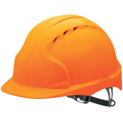 EVO®3, Safety Helmet, Orange, HDPE, Vented, Standard Peak, Includes Side Slots
