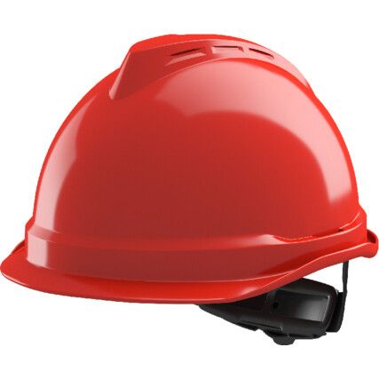 V-GARD 520 Safety Helmet with FAS-TRAC III Suspension and Integrated PVC Sweatband, Red