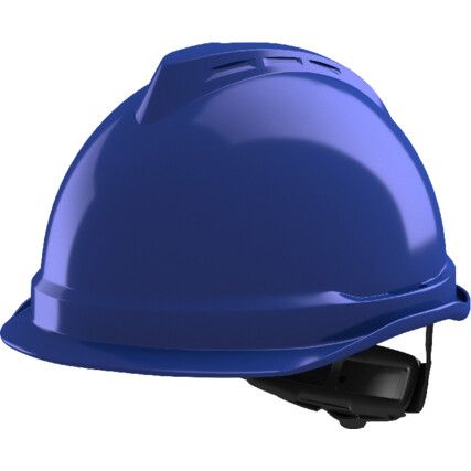 V-GARD 520 Safety Helmet with FAS-TRAC III Suspension and Integrated PVC Sweatband, Blue