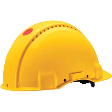 G3000, Safety Helmet, Yellow, ABS, Vented, Reduced Peak, Includes Side Slots