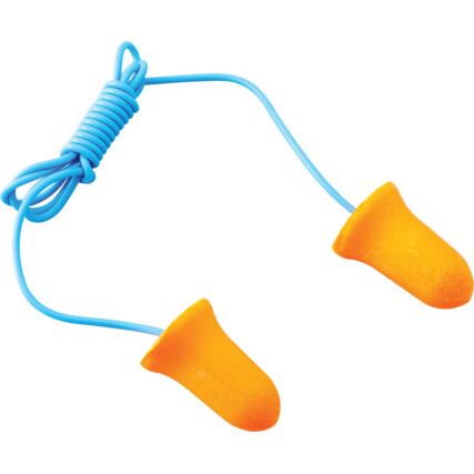 Max, Disposable Ear Plugs, Corded, Not Detectable, Flared Bullet, 37dB, Orange, Foam, Pk-100 Pairs