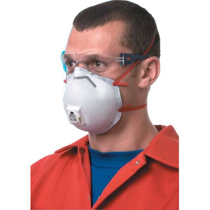 Disposable Mask, Valved, White, FFP3, Filters Dust/Mist/Particulates, Pack of 10