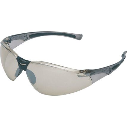 Safety Glasses, Silver Lens, Half-Frame, Grey Frame, Impact-resistant/Scratch-resistant