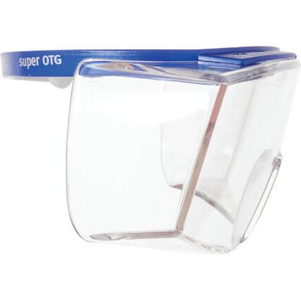 Super OTG, Safety Glasses, Clear Lens, Half-Frame, Blue Frame, Anti-Fog/Impact-resistant/Scratch-resistant/UV-resistant
