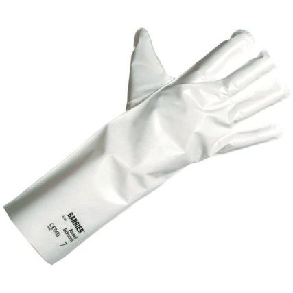 02-100 Alphatec Chemical Resistant Gloves, White, Laminated Film, Unlined, Size 10