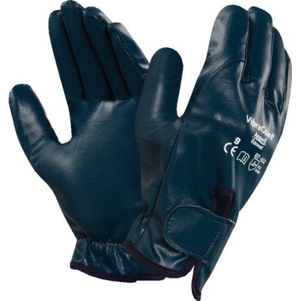 07-112 Vibraguard, Anti Vibration Gloves, Blue, Gelfôm™/Interlock Cotton, Nitrile Coating, EN388: 2003, 3, 2, 2, 1, Size 10