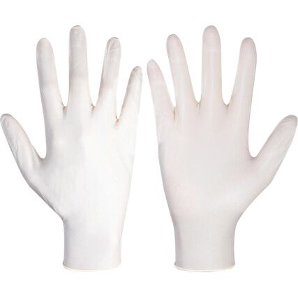 TouchNTuff 69-318 Disposable Gloves, Natural, Latex, 5mil Thickness, Powder Free, Size 9.5-10, Pack of 100
