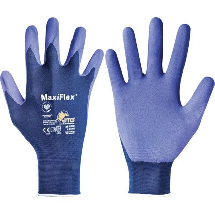 34-274 Maxiflex® Elite, Mechanical Hazard Gloves, Blue, Nylon Liner, Nitrile Coating, EN388: 2016, 4, 1, 2, 1, A, Size 9