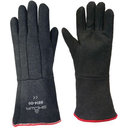 8814 Charguard, Heat Resistant Gloves, Black, Cotton, Cotton Liner, Neoprene Coating, 260°C Max. Compatible Temperature, Size 7