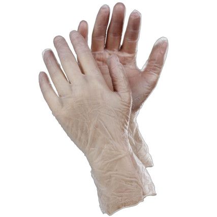 Tegera 825A Disposable Gloves, Natural, Vinyl, 3.9mil Thickness, Powder Free, Size 7, Pack of 100