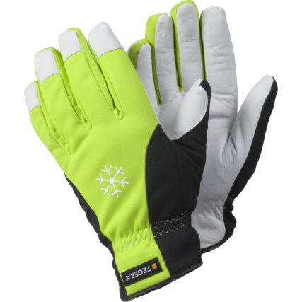Tegera®, Cold Resistant Gloves, Black/White/Yellow, Thinsulate® Liner, Aquathan® Coating, Size 10