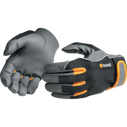Tegera Pro, Cut Resistant Gloves, Black/Grey, EN388: 2016, 1, X, 3, 1, C, Uncoated, Polyester, Size 9