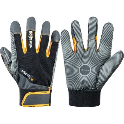 9180 Tegera Pro, Anti Vibration Gloves, Black/Grey, Microthan®/Polyester/Vibrothan®, Microthan® Coating, EN388: 2016, 0, 2, 2, 2, X, Size 9