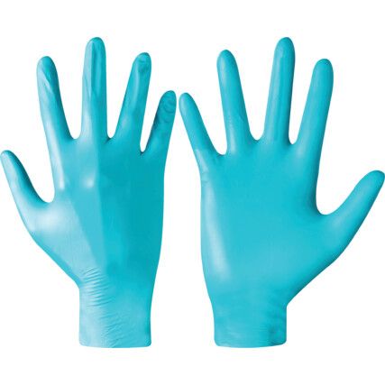 Teal Disposable Gloves, Green, Nitrile, 4.8mil Thickness, Powder Free, Size XL, Pack of 20