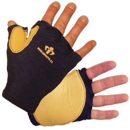 502-20, Impact Gloves, Blue/Yellow, Nylon, Leather Coating, EN388: 2003, 1, 2, 4, 4, Size L