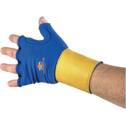 714-20, Impact Gloves, Blue/Yellow, Polycotton, Leather Coating, EN388: 2003, 3, 2, 3, 1, Size M
