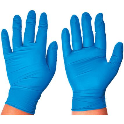 G10 Disposable Gloves, Blue, Nitrile, 2.4mil Thickness, Powder Free, Size L, Pack of 200