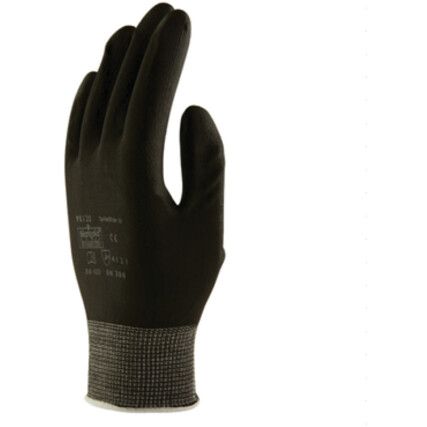 PX120 Mechanical Hazard Gloves, Black, Nylon Liner, Polyurethane Coating, EN388: 2003, 4, 1, 2, 1, Size 7