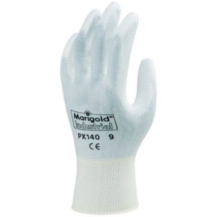 PX140 Mechanical Hazard Gloves, Grey/White, Nylon Liner, Polyurethane Coating, EN388: 2003, 4, 1, 3, 1, Size 9