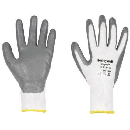 2232230 Polytril Mechanical Hazard Gloves, Grey, Polyamide Liner, Nitrile Coating, EN388: 2003, 4, 1, 2, 1, Size 8
