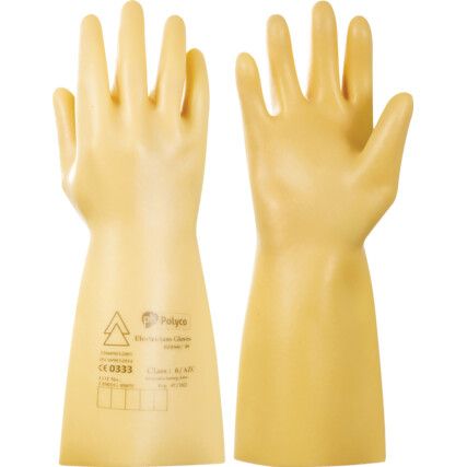 RE0360 SuperGlove, Electricians Gloves, Yellow, Latex, Uncoated, Size 11